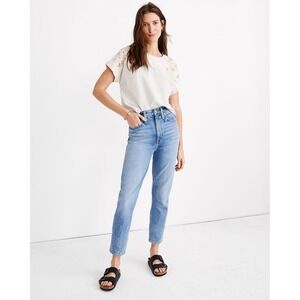 Madewell The Mom Jean Women Size 30 Light Blue Excellent High Rise Tapered Leg